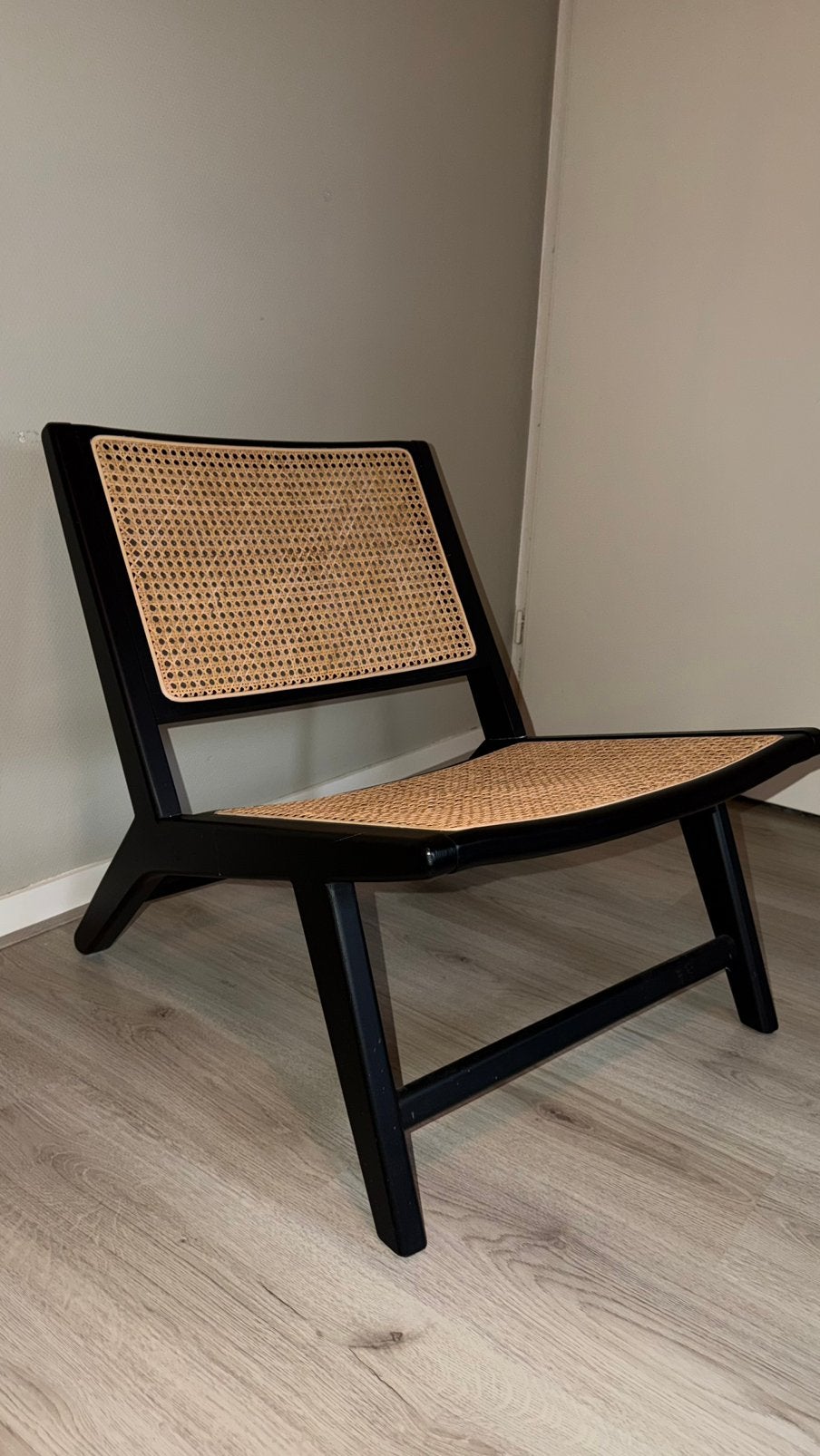 Rotan stoel, Huis en Inrichting, Ophalen, Zwart, Zo goed als nieuw, Eén