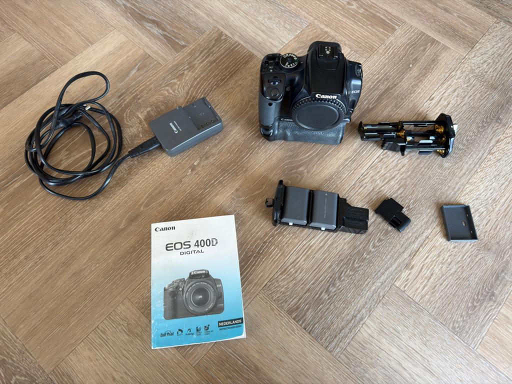 Canon EOS 400D Spiegelreflexcamera met accessoires, Ophalen, Gebruikt, Spiegelreflex, Canon