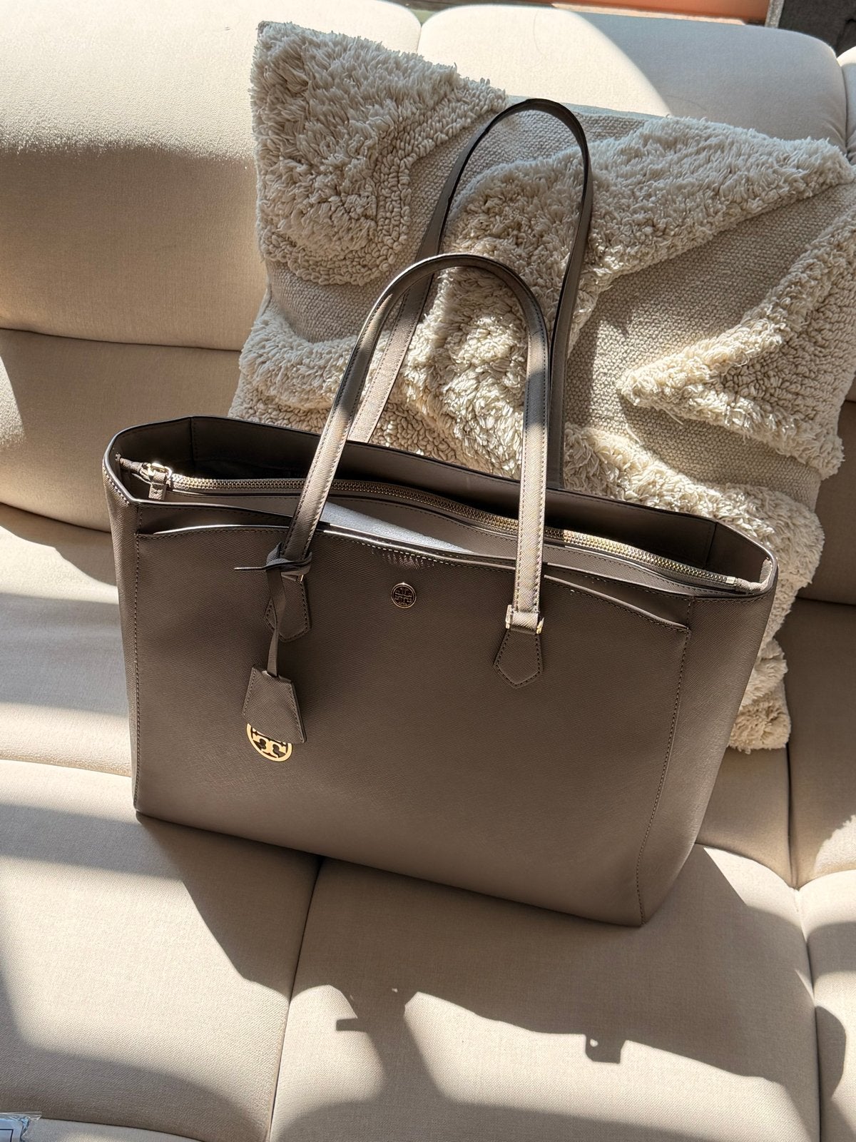 Tory Burch Tas - Beige/Taupe, Ophalen of Verzenden, Gebruikt, Beige, Shopper