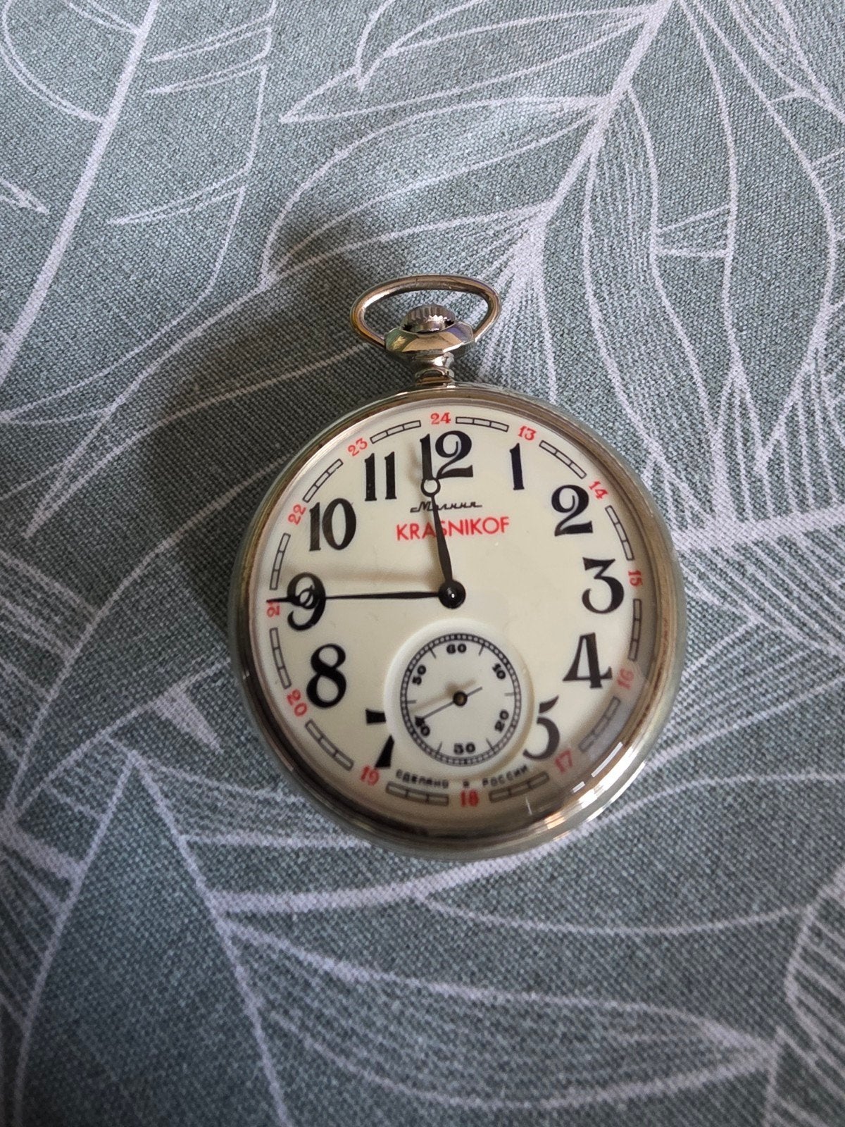 Klassiek Krasnikof Zakhorloge met Scheepsgravure, Overige merken, Overige materialen, Zakhorloge, Ophalen of Verzenden