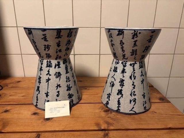 Vaas 2x diabolo "delfts" blauw Eichholtz 2 vazen, Ophalen of Verzenden, Nieuw, Blauw