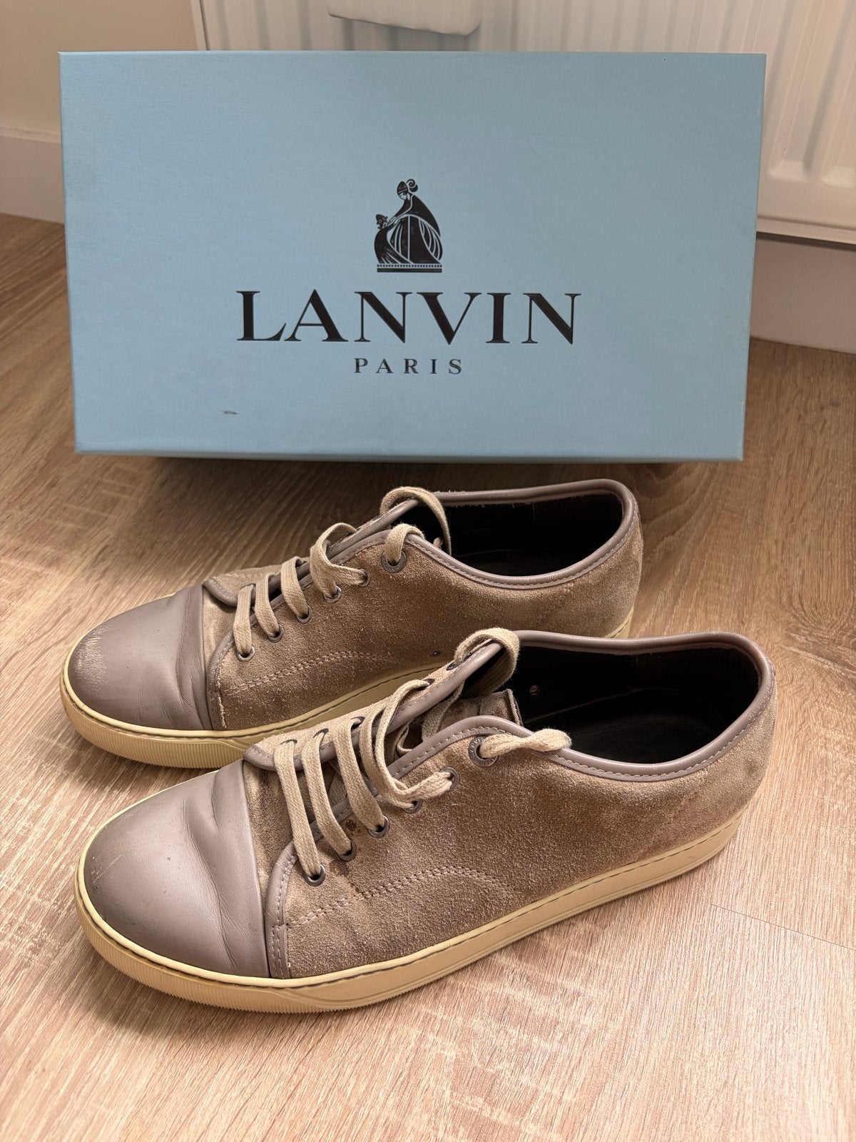 Lanvin sneakers beige maat 8 / 42, Ophalen of Verzenden, Gedragen, Overige kleuren, Sneakers of Gympen
