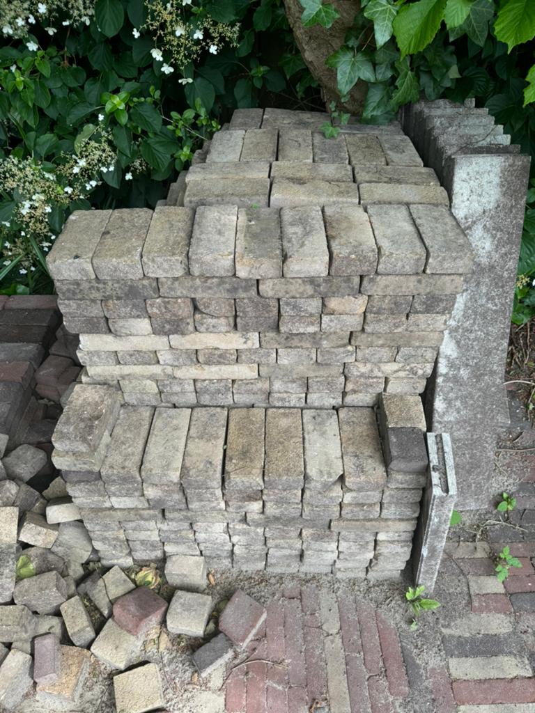 Partij oude gebakken klinkers GRATIS OPHALEN, Tuin en Terras, Ophalen, Gebruikt, Klinkers, 10 m² of meer