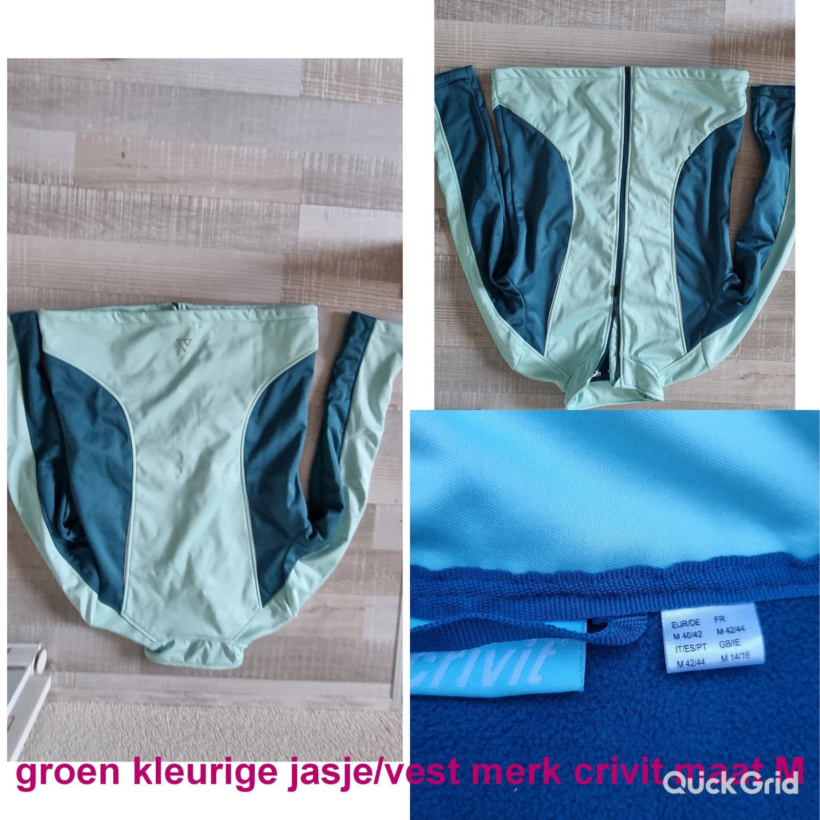Crivit sportjasje/vest groen/blauw - Maat M (40/42), Maat 38/40 (M), Ophalen of Verzenden, Gedragen, Groen