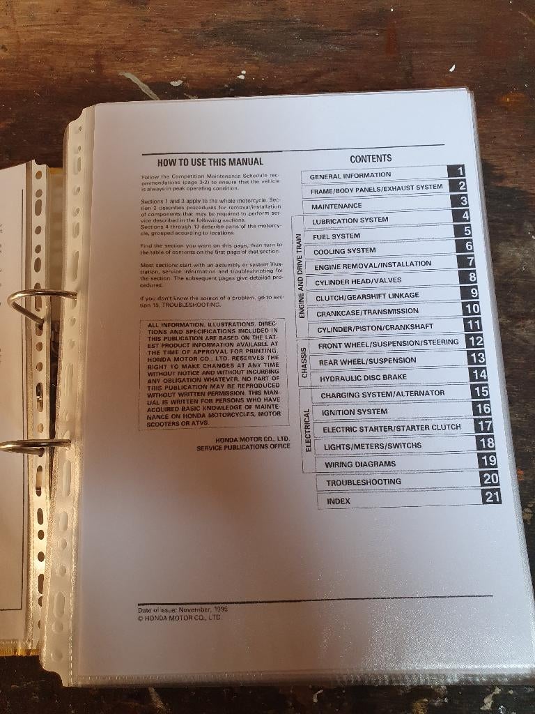 werkplaatshandboek honda CBR 600 F3, Motoren, Handleidingen en Instructieboekjes, Ophalen of Verzenden, Honda