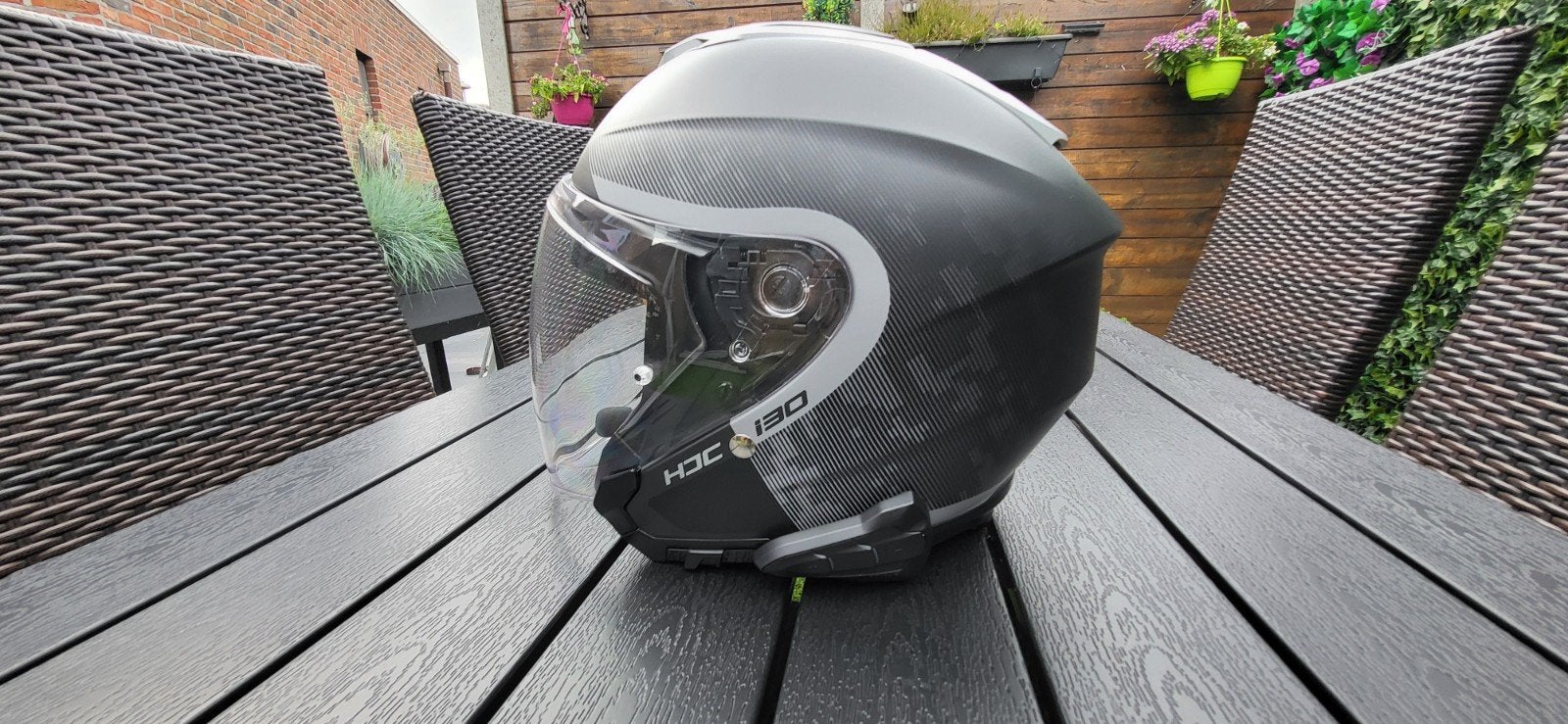 HJC I30 met Hjc Smart 10 b Intercom (Sena), Motoren, Ophalen of Verzenden, Tweedehands, XL, HJC