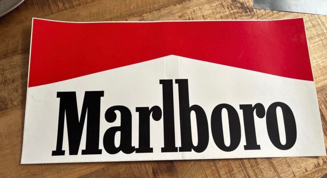 Originele Marlboro sticker - 29,5x59 cm, Ophalen of Verzenden, Nieuw, Merk