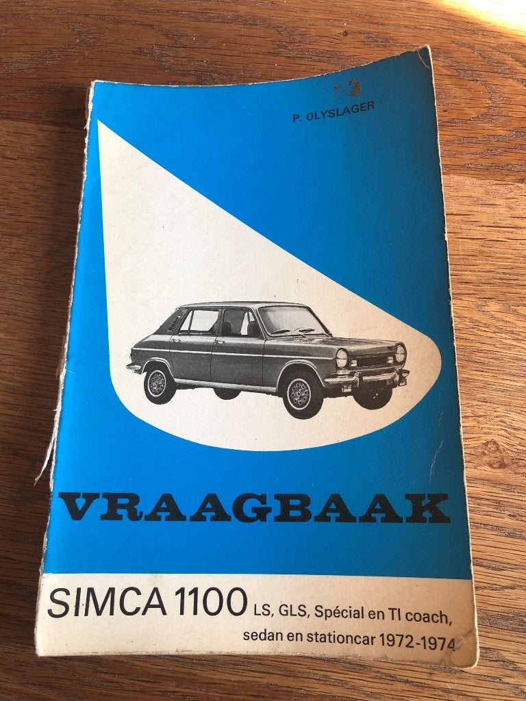 P. Olyslager Vraagbaak Simca 1100 LS GLS Spécial TL Coach, Ophalen