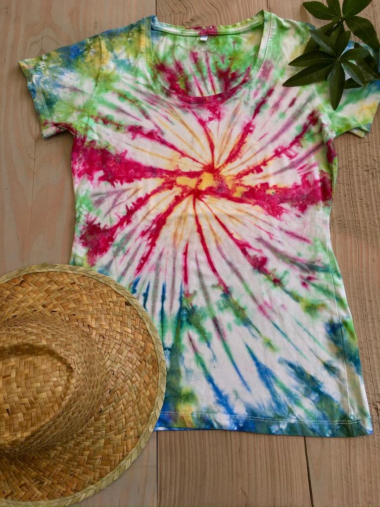Hippie TIE&DYE SHIRT mt 36. Handgeverfd dus uniek, Overige kleuren, Nieuw, Ophalen of Verzenden, Korte mouw