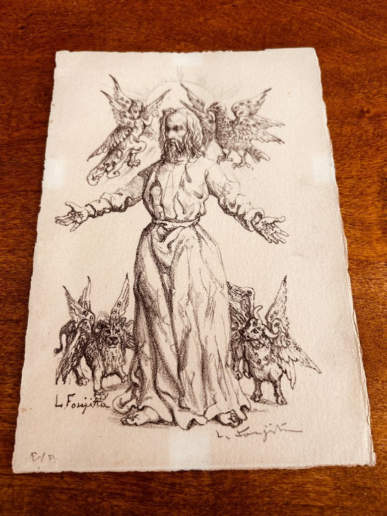 Foujita Leonard Tsuguharu, Mythologie, 19 cm, Ophalen of Verzenden, Genummerd