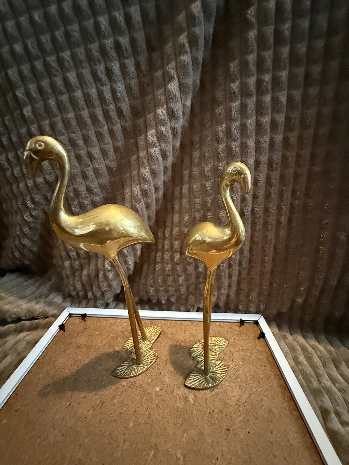 Vintage Messing Flamingo Beelden - Set van 2, Ophalen of Verzenden