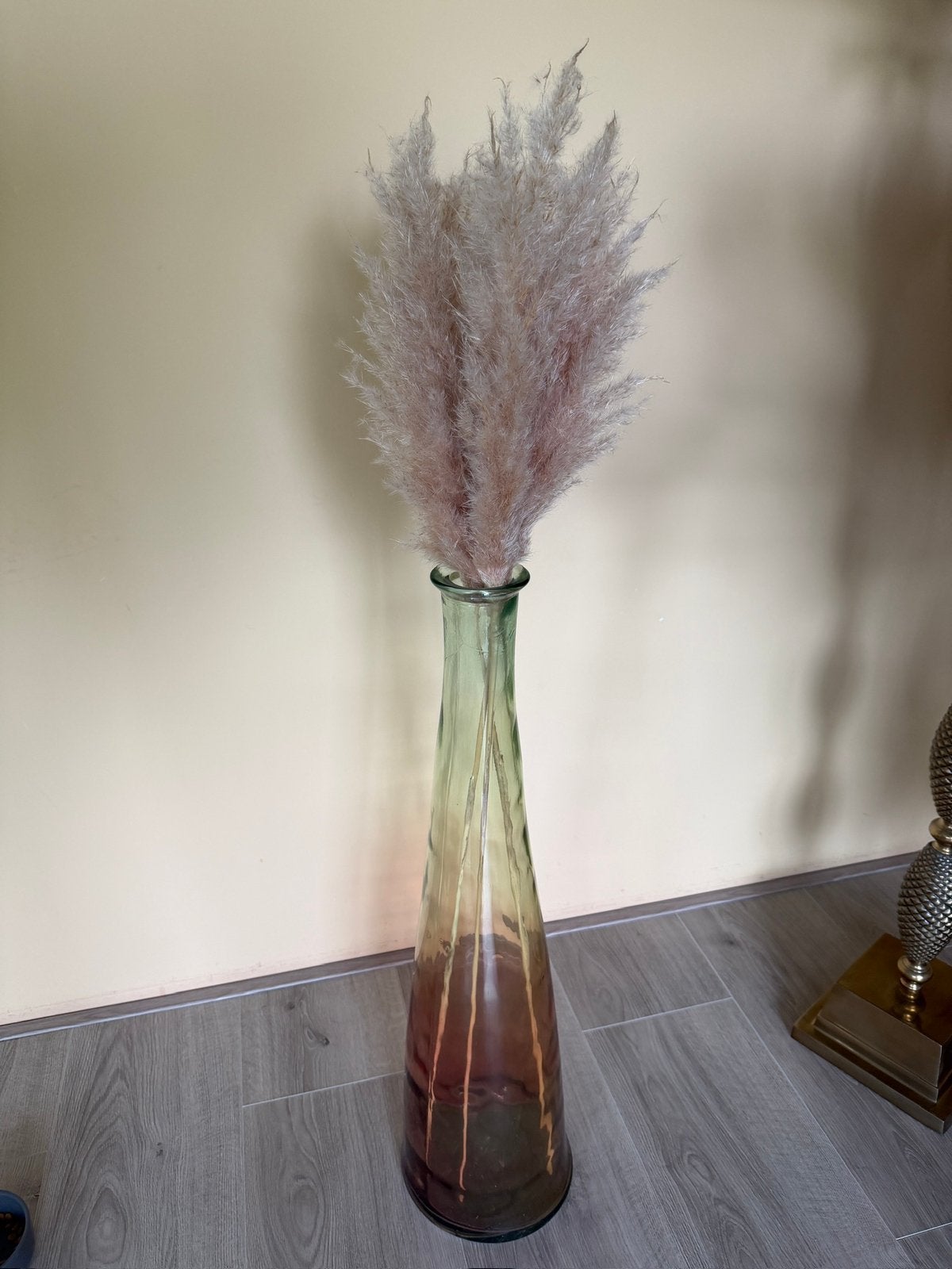 Hoge vaas roze tint, Ophalen, Overige kleuren, Minder dan 50 cm, Glas