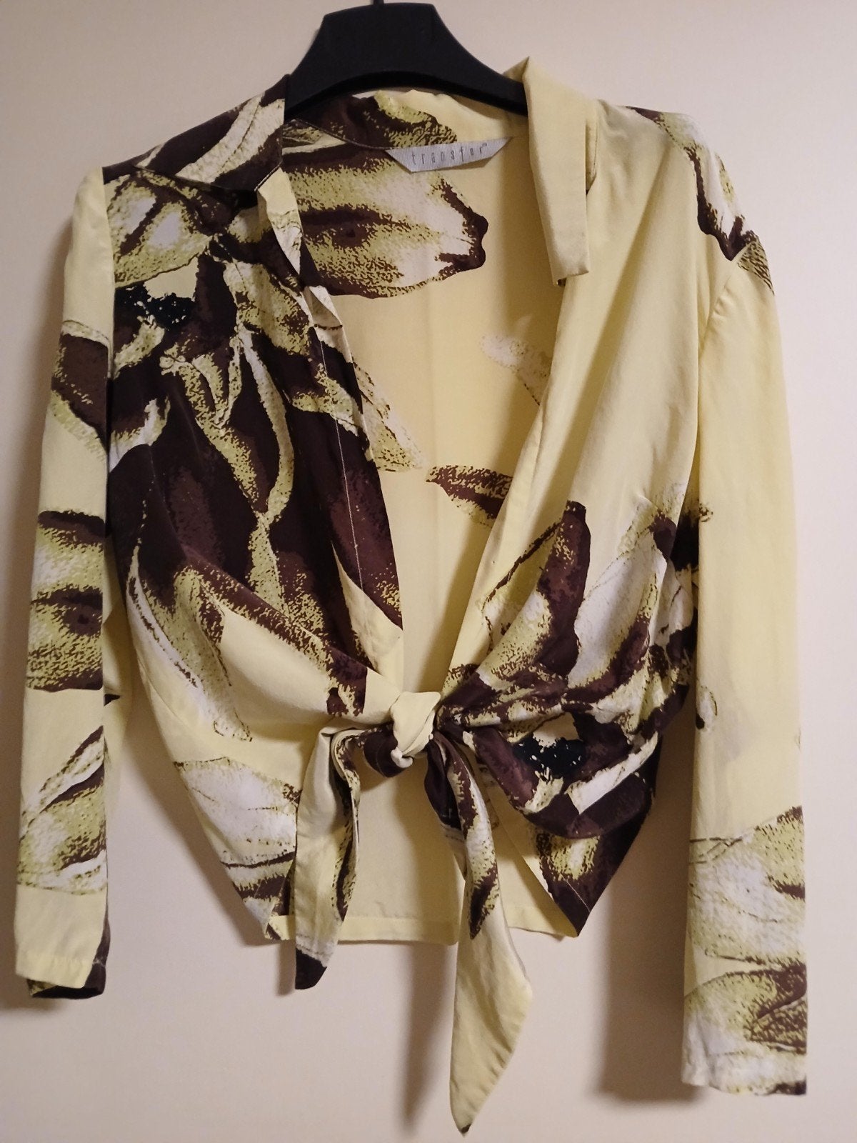 zijden blouse, striktop, Transfer, maat 36, groen, Kleding | Dames, Ophalen of Verzenden, Zo goed als nieuw, Maat 36 (S), Transfer