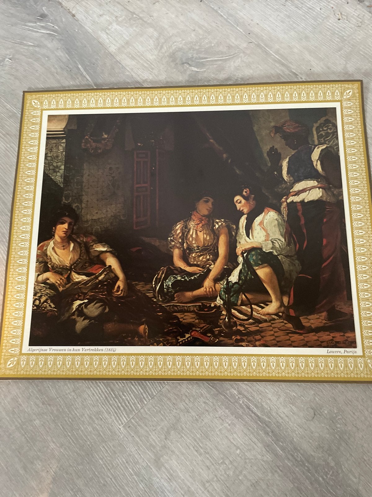 Reproductie Algerijnse Vrouwen in hun Vertrekken (1834), Antiek en Kunst, Portret of Personen, Ophalen of Verzenden, Klassiek