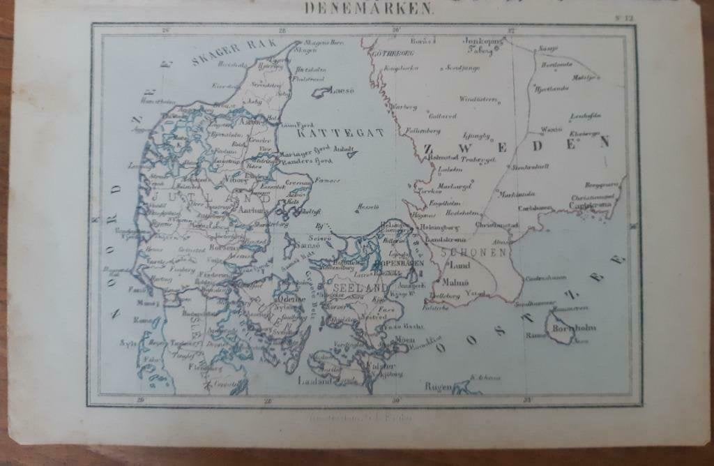 12 / Litho van J. Kuyper uit 1880 van Denenmarken, Antiek en Kunst, Ophalen of Verzenden
