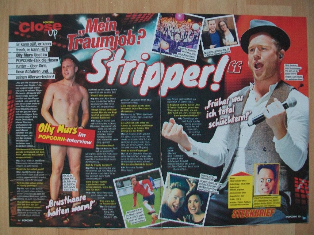 2 artikelen over Olly Murs uit Duits tijdschrift, Ophalen of Verzenden, Nieuw, Boek, Tijdschrift of Artikel