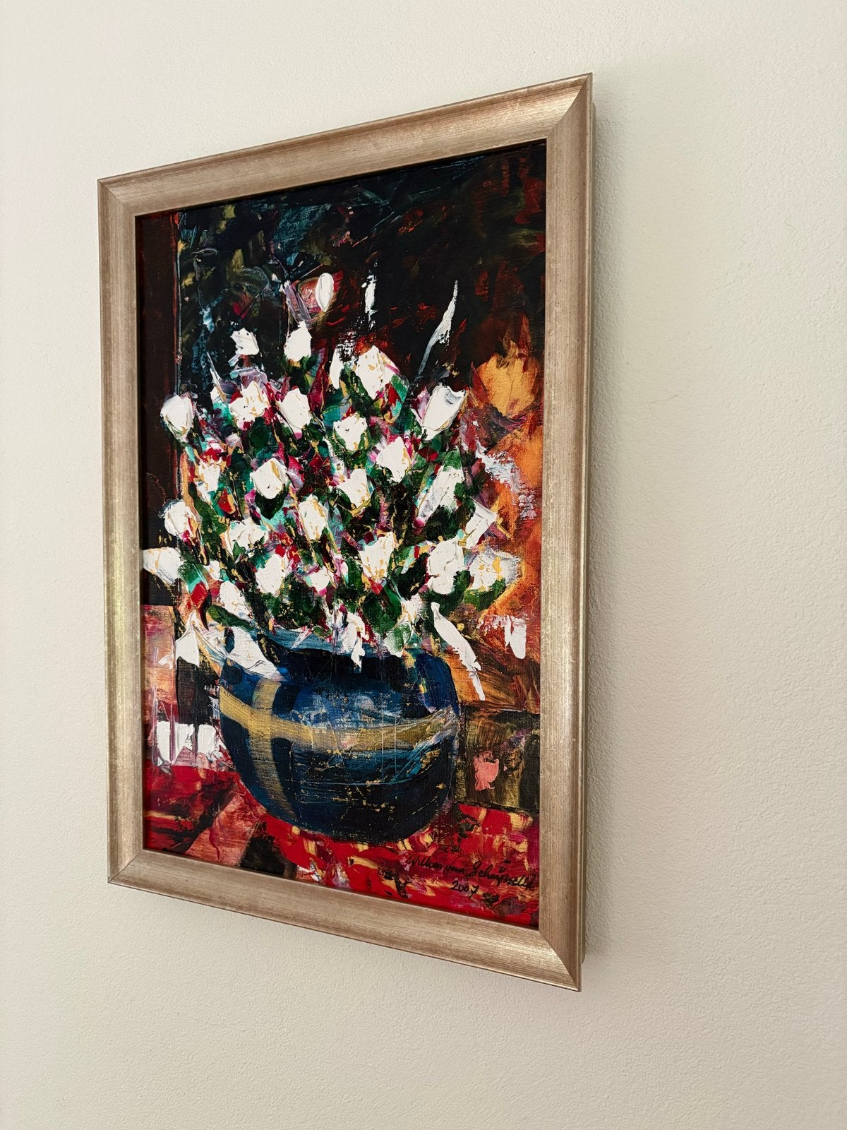 Schilderij 'Bloemen in vaas' door Willem van Scheijndel
