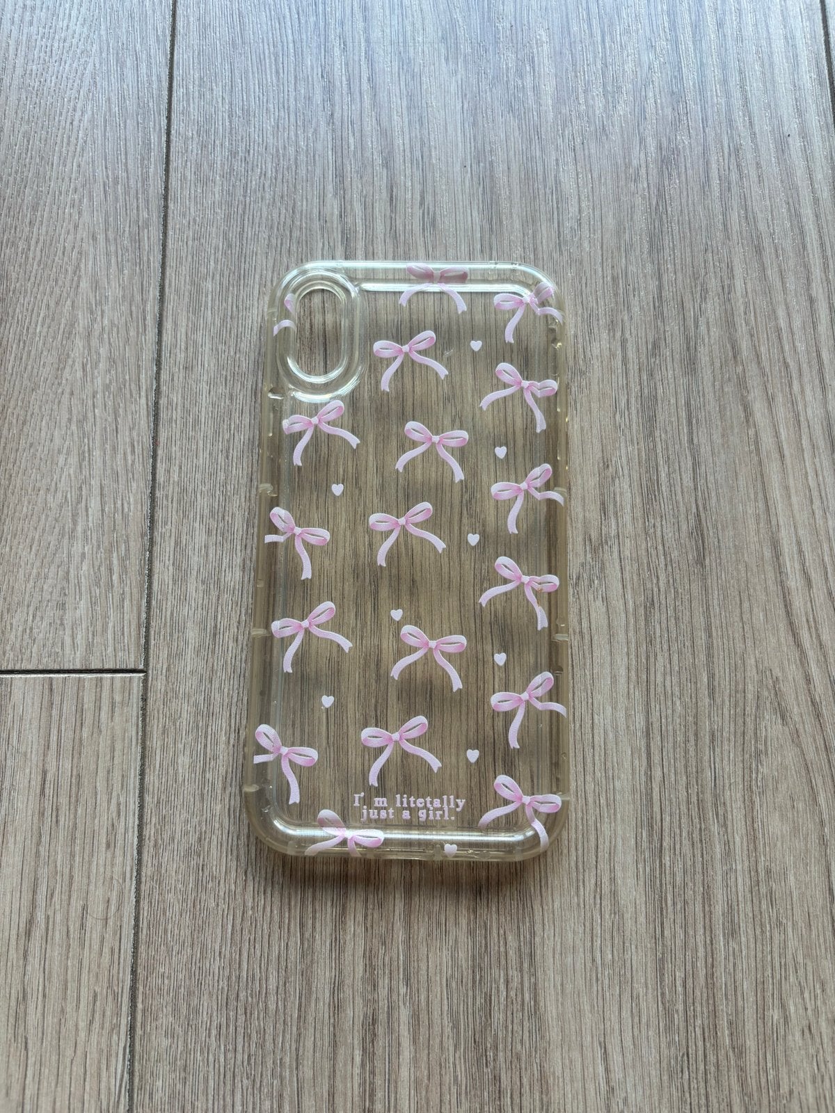 Transparant iPhone XR hoesje met roze strikjes, Telecommunicatie, Mobiele telefoons | Hoesjes en Frontjes | Apple iPhone, Kunststof