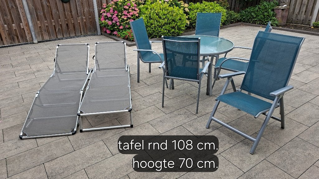 Tuinset, Ophalen, 5 zitplaatsen, Gebruikt, Aluminium
