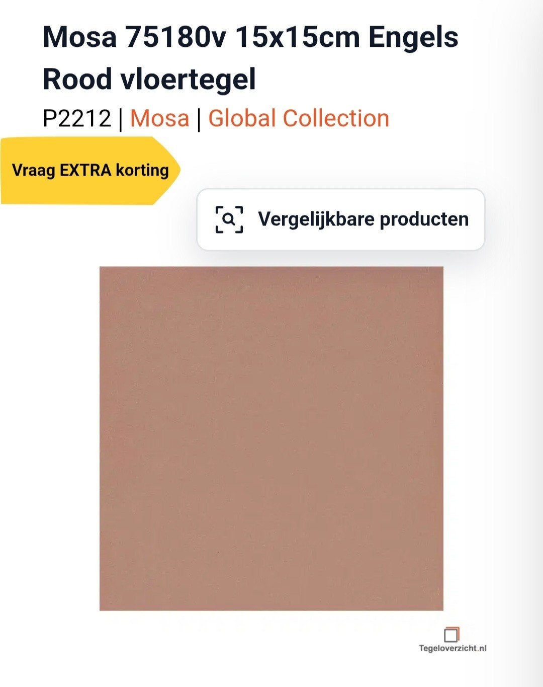Mosa tegels 15x15 mat, Doe-het-zelf en Verbouw, Tegels, Ophalen, 60 cm of meer, Keramiek, Nieuw