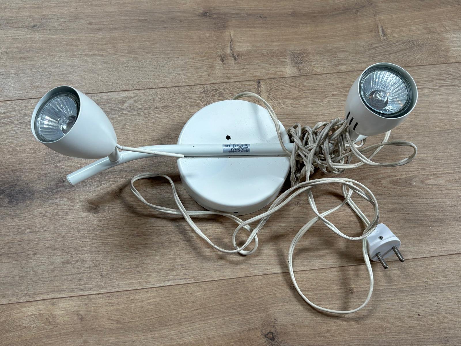 Witte IKEA Oleby Dubbele Spot Lamp, Huis en Inrichting, Ophalen of Verzenden