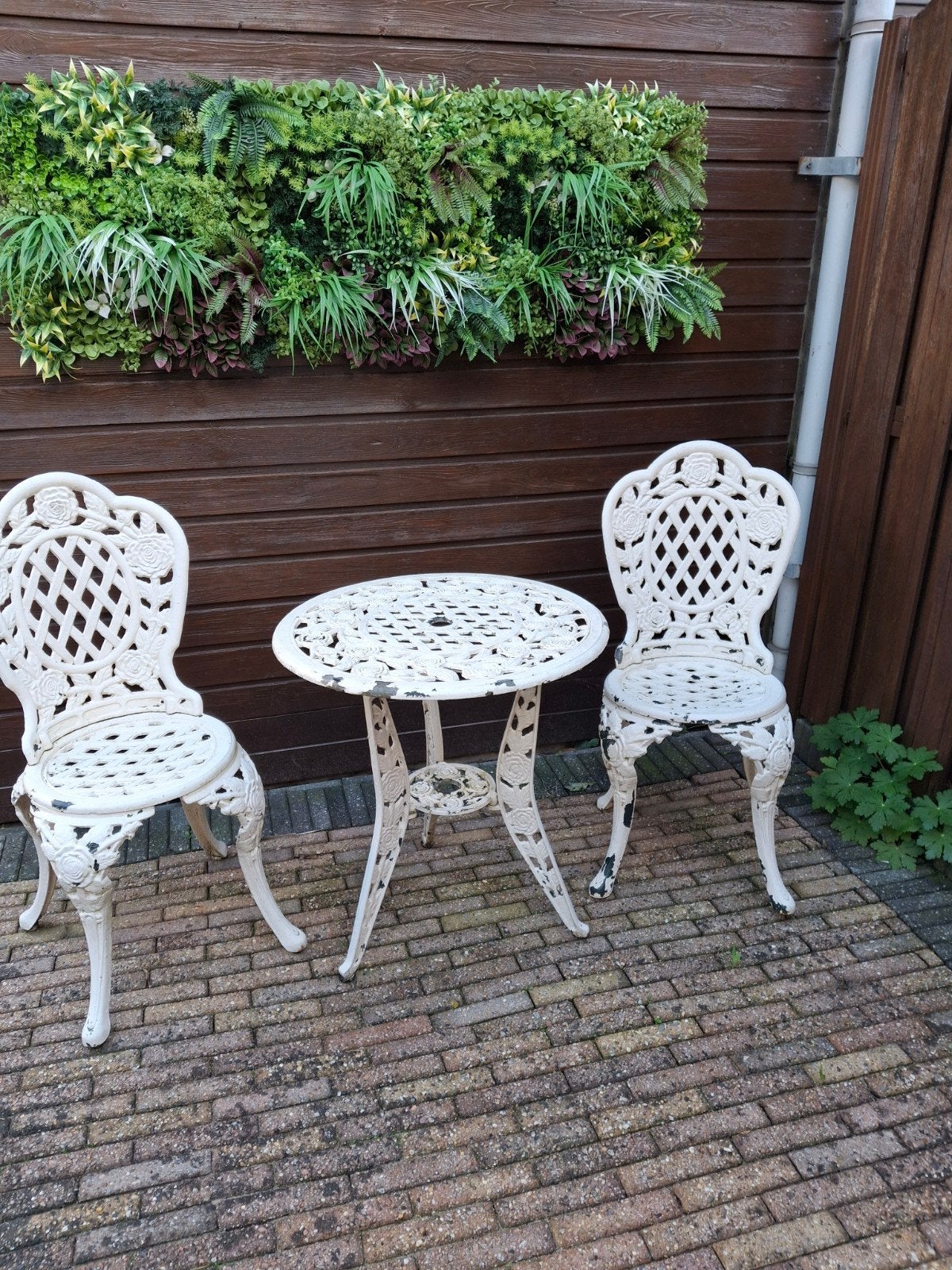 Bistroset IS VERKOCHT, Ophalen of Verzenden, Aluminium, 2 zitplaatsen