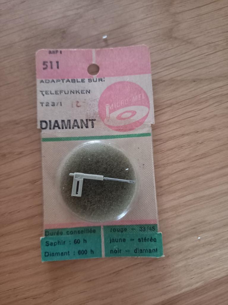 Nieuwe Diamant Naald Telefunken T23/1, Ophalen of Verzenden, Nieuw, Platenspeler-onderdeel, Overige merken