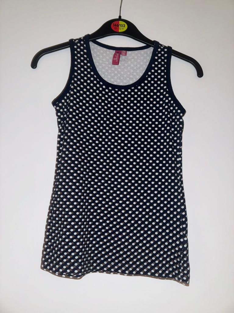 Hemd singlet top shirt blauw wit 128 134, Verzenden, Zo goed als nieuw, Meisje, Shirt of Longsleeve