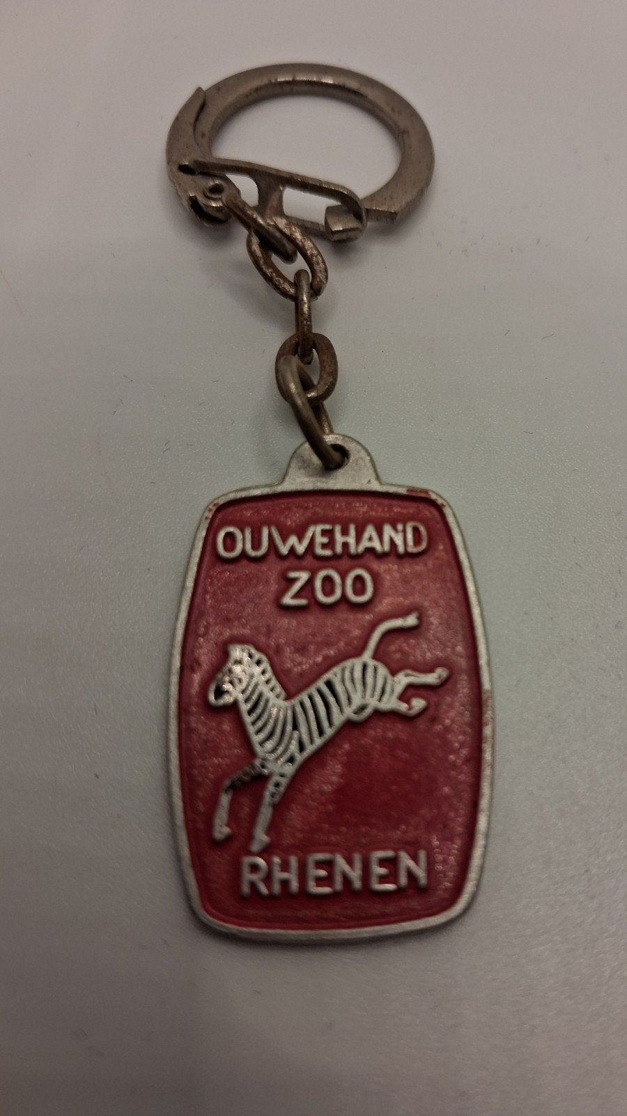 Zeldzame oude sleutelhanger Ouwehand Zoo Rhenen zebra, Ophalen of Verzenden, Gebruikt, Dier of Natuur