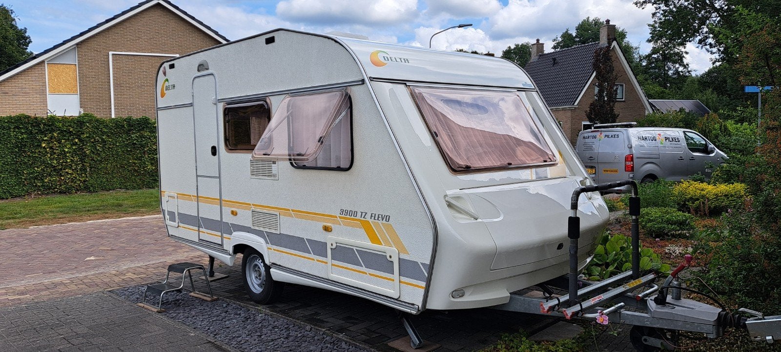 Caravan Delta flevo 3900 TZ, Caravans en Kamperen, Caravans, Treinzit, 750 - 1000 kg, Particulier, Luifel