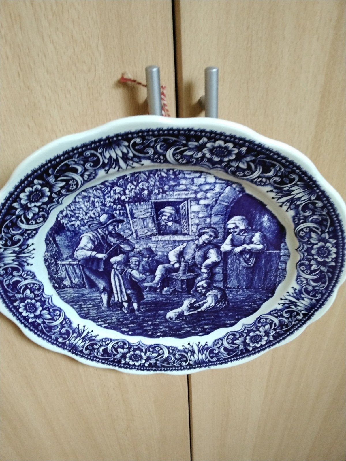 Antieke Boch Frères La Louvière Delft wandplaat, Ophalen
