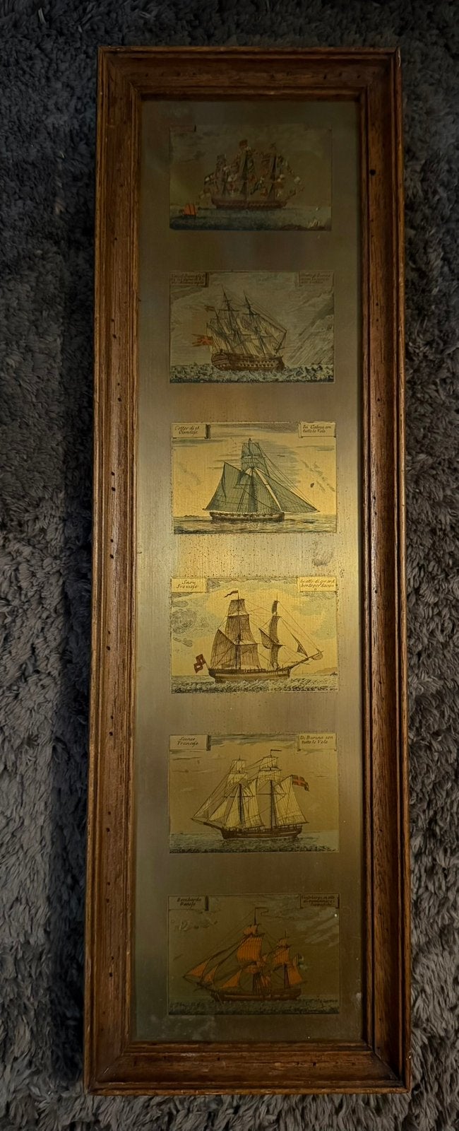 Schilderijtje zeilschepen, Ophalen of Verzenden