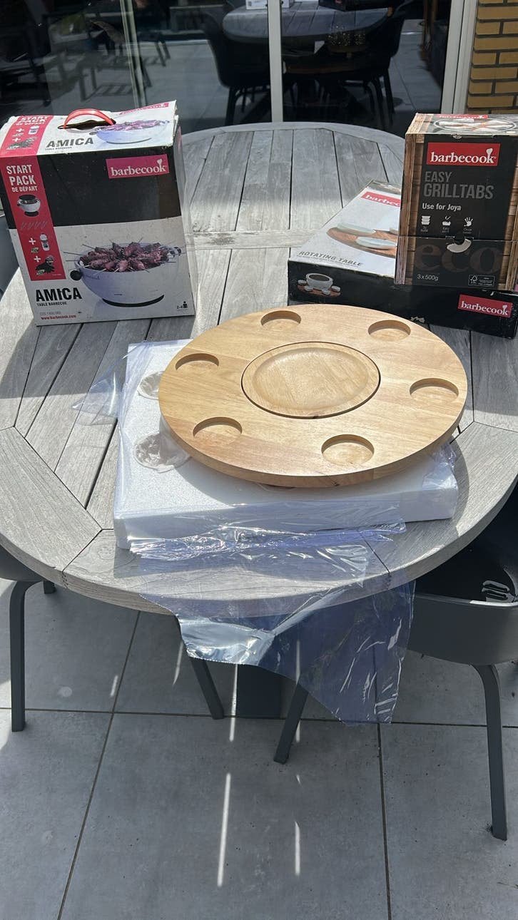 Barbecook Joya Tafelbarbecue met draaiplateau en accessoires, Ophalen, Zo goed als nieuw