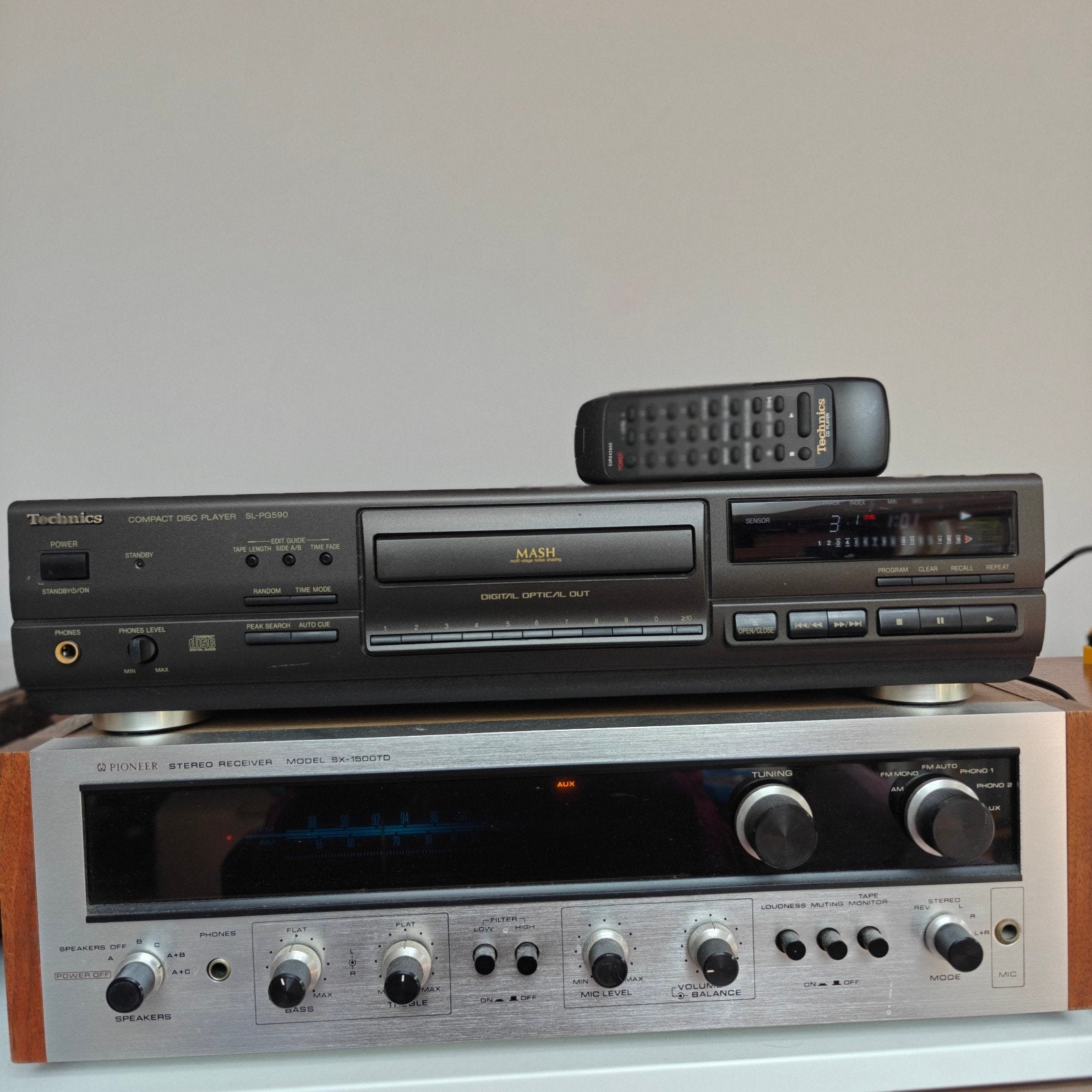 Technics SL-PG590 CD-speler + originele afstandsbedieni, Ophalen of Verzenden, Gebruikt, Technics