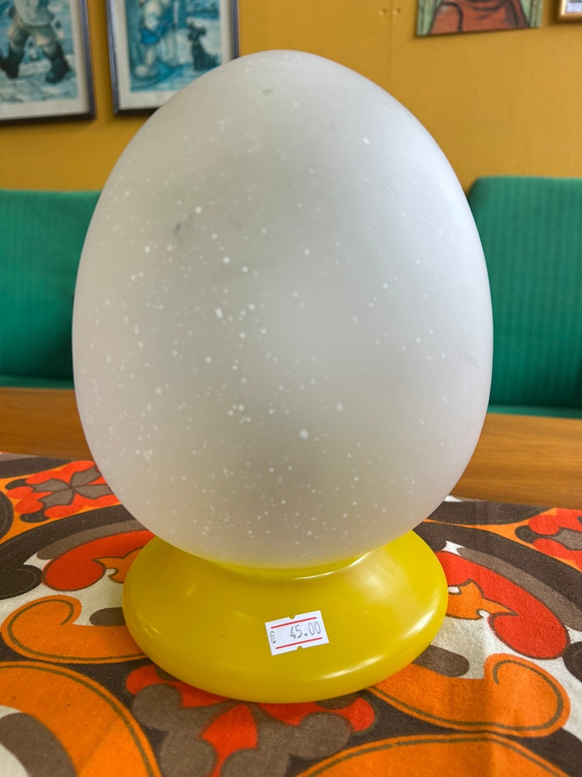 Gave vintage jaren 80 ei/ egg lamp, glas, geel, Ophalen of Verzenden, Huis en Inrichting