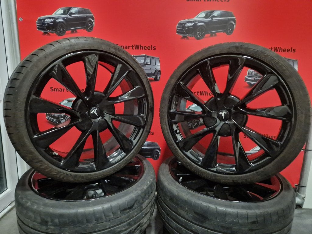21 inch ORIGINEEL TESLA MODEL S TWIN TURBINE VELGEN BANDEN, Auto-onderdelen, Banden en Velgen, Niet ingevuld, 245 mm, Banden en Velgen