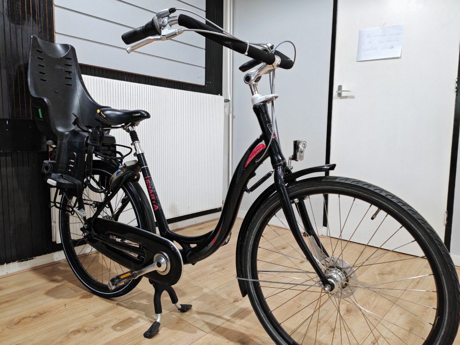 Sparta Amazone Trendy Damesfiets met Kinderzitje, Terugtraprem, Sparta, Gebruikt, 47 tot 50 cm