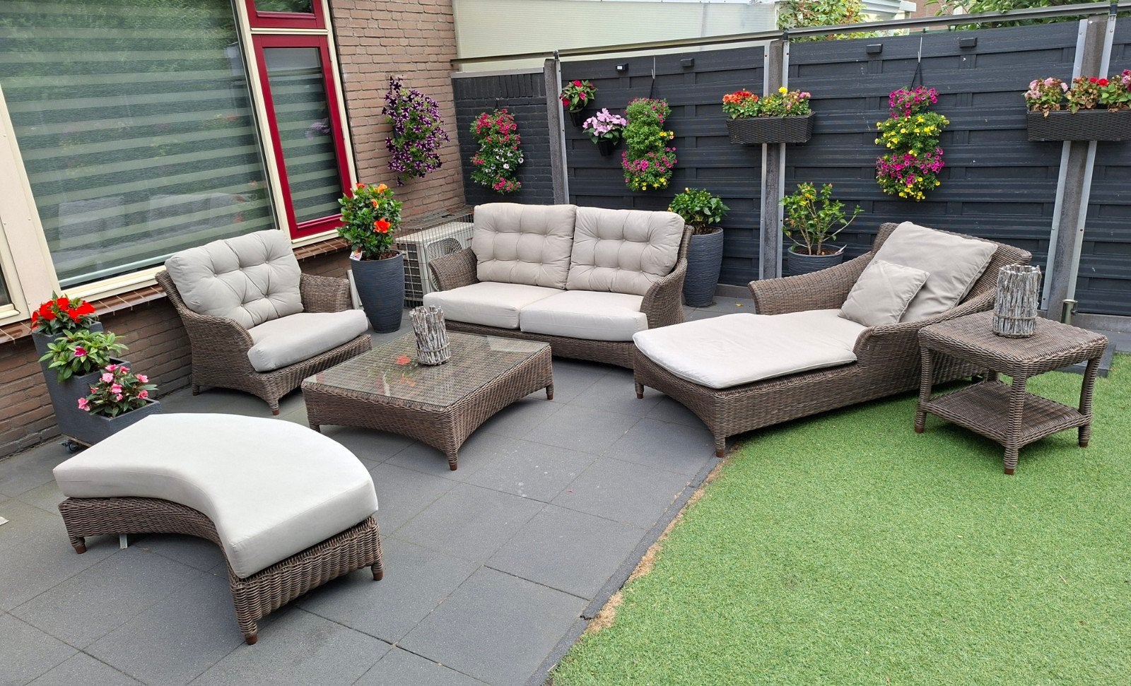 Z.G.A.N. luxe loungeset/tuinset 4SO nwprijs ruim €5000,- !!!, Ophalen, Zo goed als nieuw, Loungeset, Wicker
