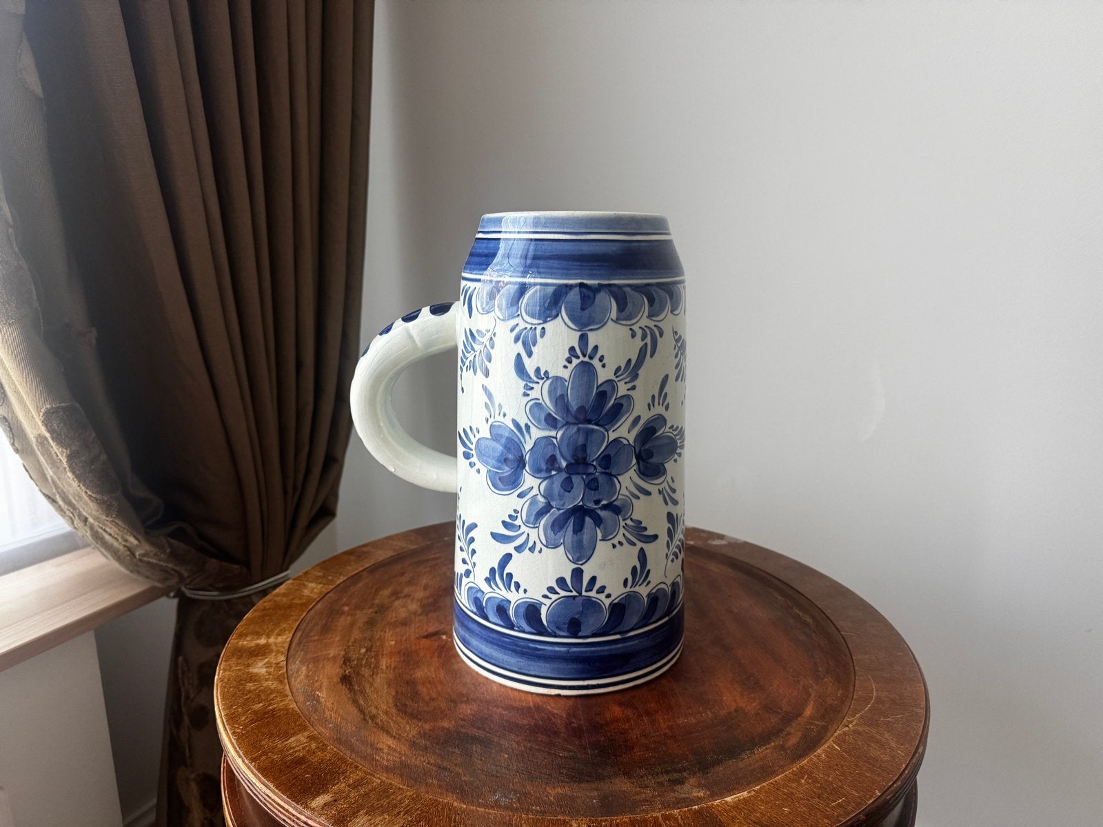Grote Handbeschilderde Delfts Blauwe Bierpul - Panter Bier, Ophalen