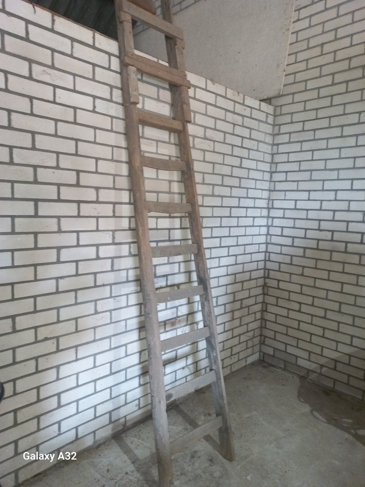 Vintage houtenladder, Doe-het-zelf en Verbouw, Ladders en Trappen, Ophalen, Gebruikt, Minder dan 2 meter