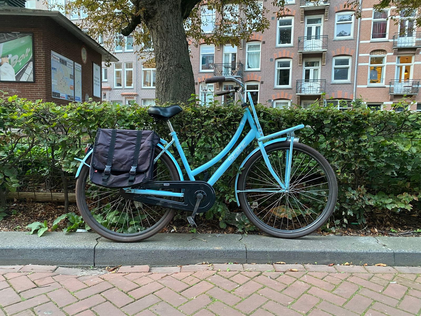Blauwe transport fiets, Terugtraprem, Ophalen, Overige merken, 53 tot 56 cm