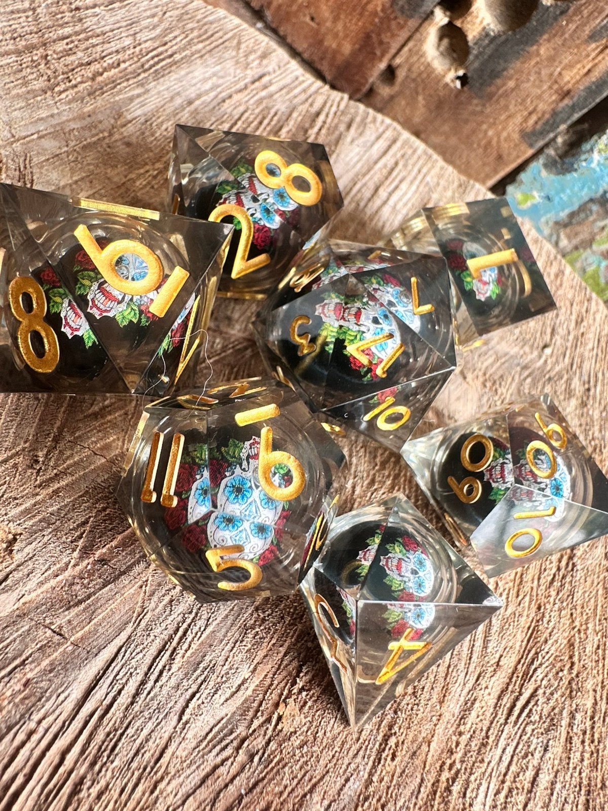 DND Dice / Skull / liquid / RPG / D&D / dobbelstenen set, Ophalen of Verzenden, Nieuw