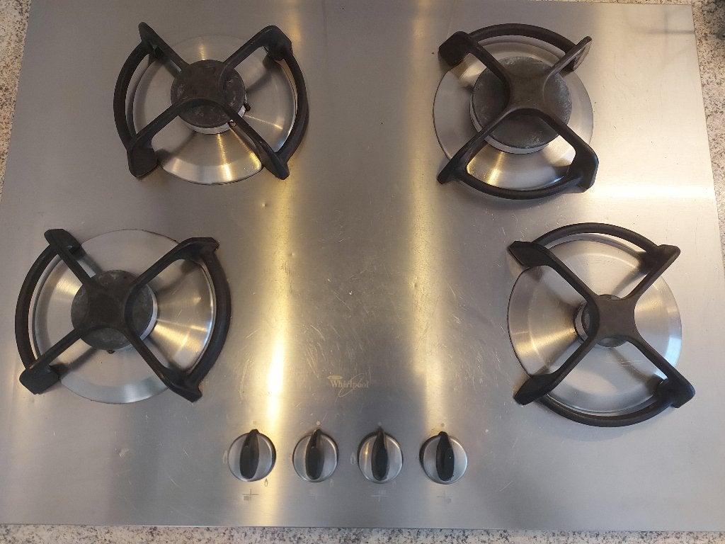 philips whirlpool 4 pits gastoestel, Ophalen, Gebruikt, 4 kookzones, Inbouw