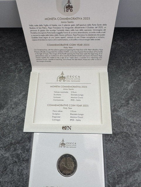 Herdenkingsmunt "Holy Year" 2025. Vaticaan €2,- BU, Ophalen of Verzenden, Vaticaanstad, 2 euro, Losse munt