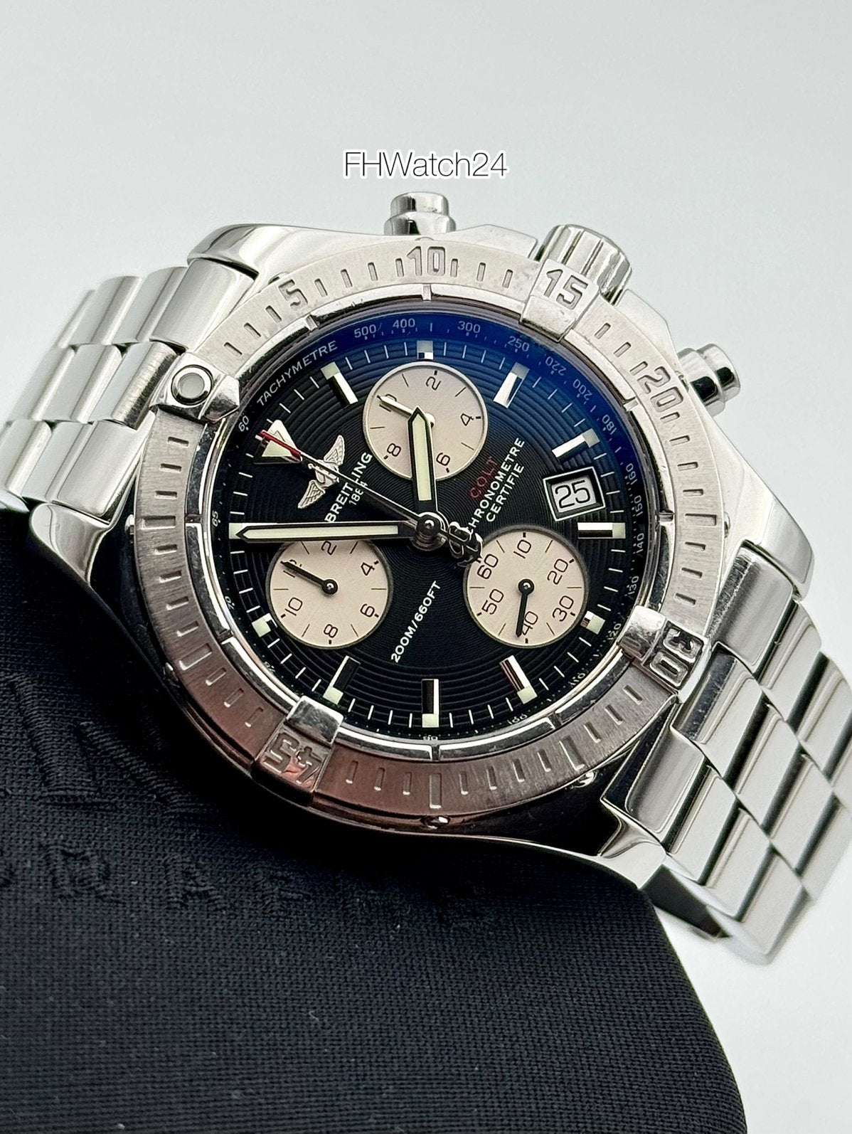Breitling Colt Chronograph A73380. | Met travel etui., Sieraden, Tassen en Uiterlijk, Staal, Gebruikt, Staal, Breitling