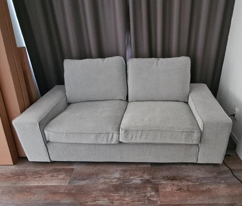 IKEA KIVIK 2-zitsbank lichtgrijs/beige, Ophalen, Gebruikt, 150 tot 200 cm, Tweepersoons