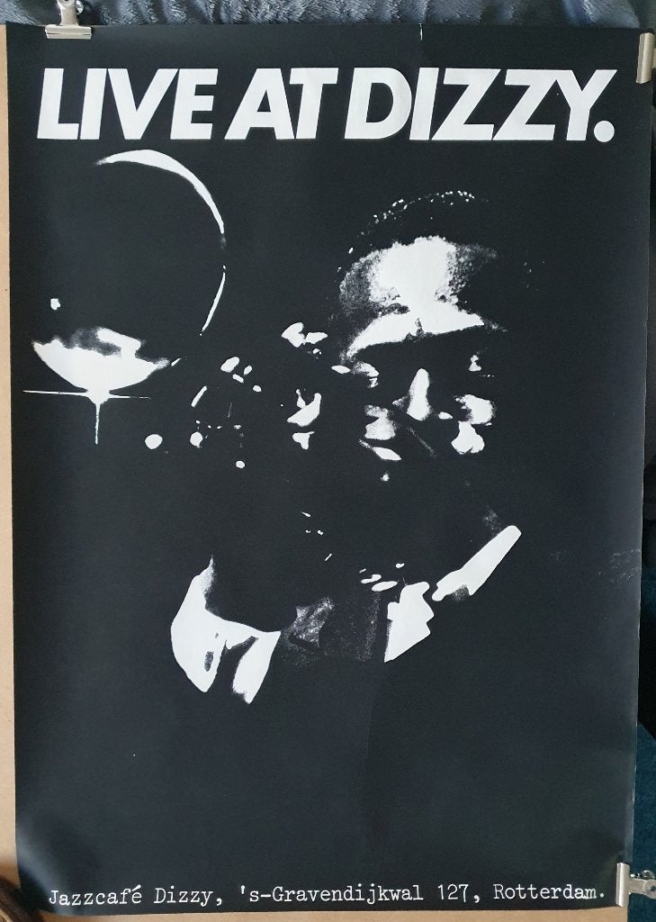 Jazzcafé Dizzy Rotterdam "live at Dizzy" uit de 70er jaren, Verzenden, A1 t/m A3, Overige onderwerpen, Rechthoekig Staand