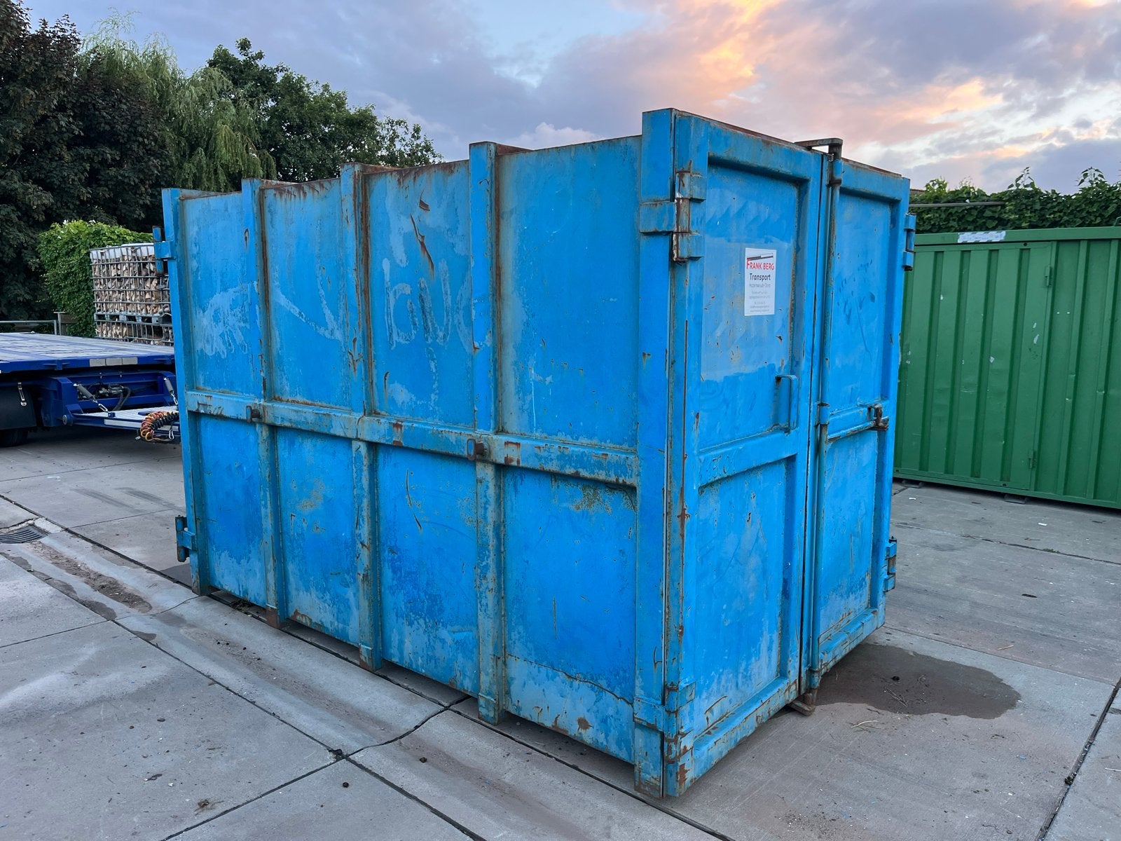 Robuuste blauwe afvalcontainer met deuren, Ophalen of Verzenden