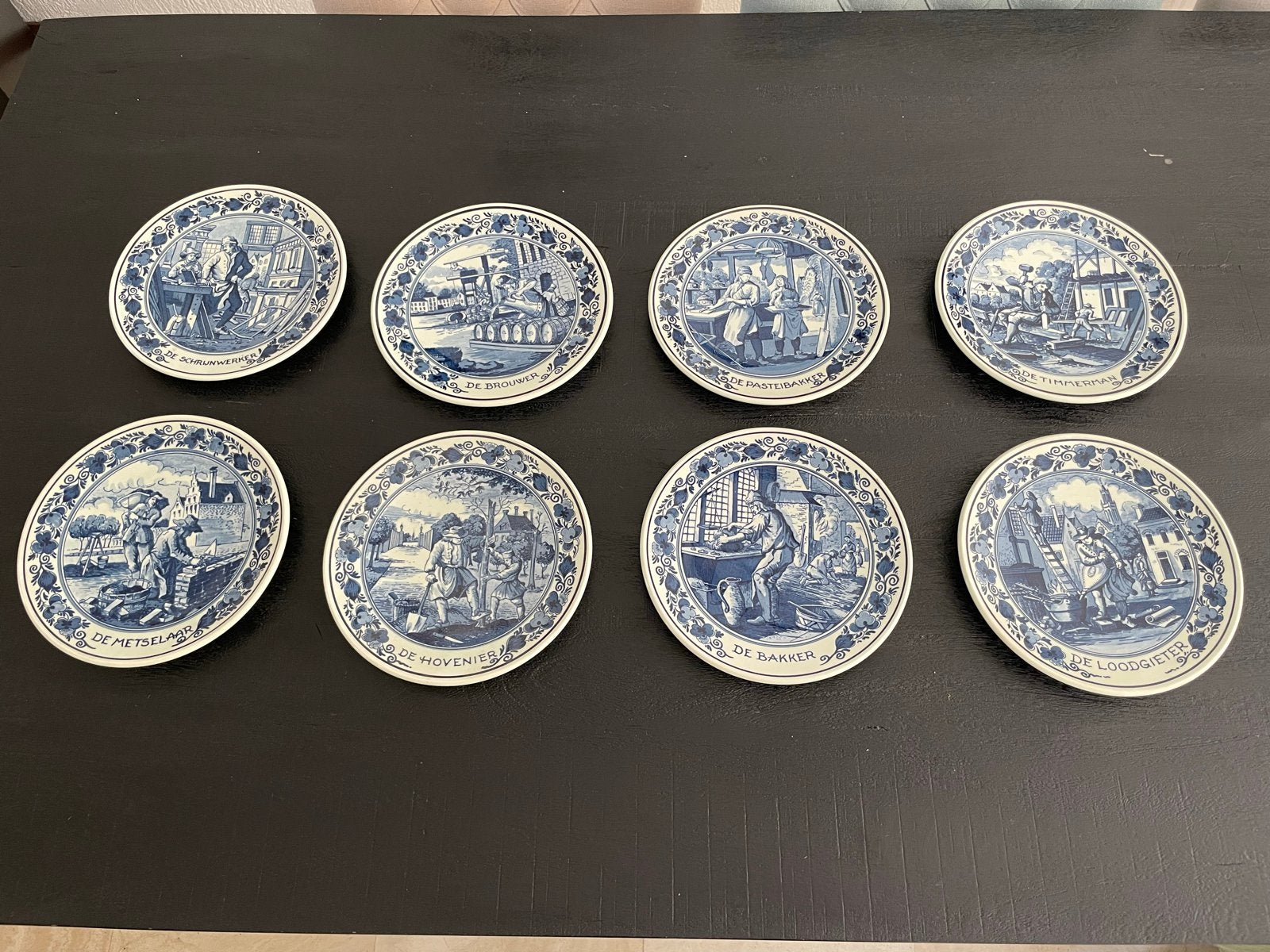 Set van 8 Delfts Blauwe Wandborden - Ambachten, Antiek en Kunst, Ophalen