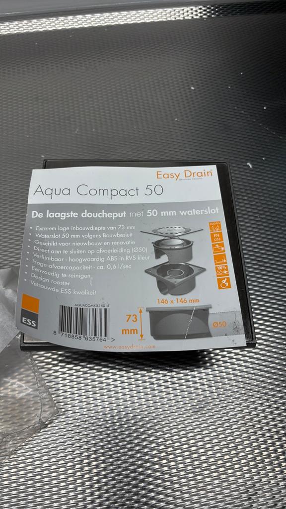 Easydrain compact 50 nieuw, Doe-het-zelf en Verbouw, Ophalen of Verzenden, Zo goed als nieuw, Douche